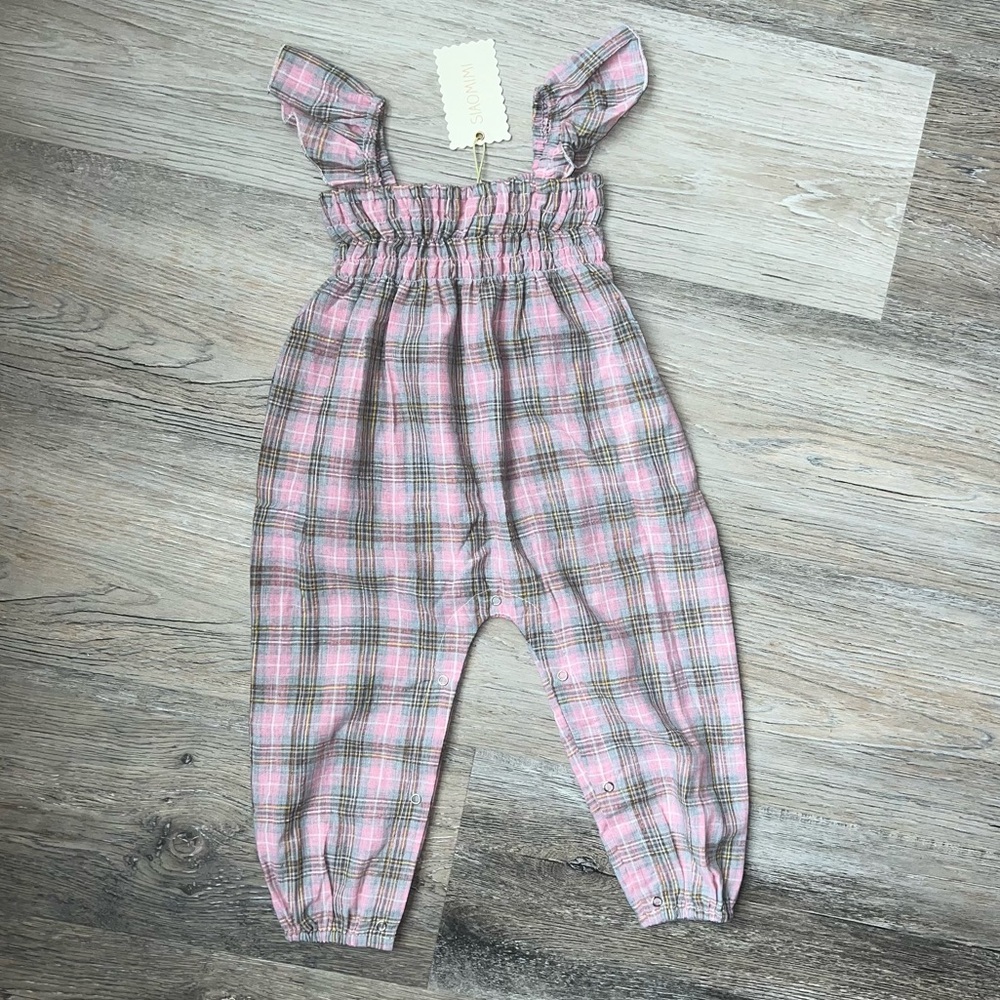 NWT Siaomimi tartan plaid ruffle overalls